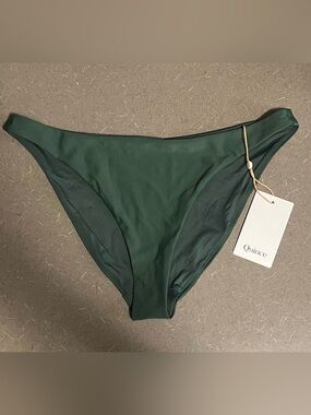 Quince Italian Low Rise Bikini Bottom Size Medium Green NWT